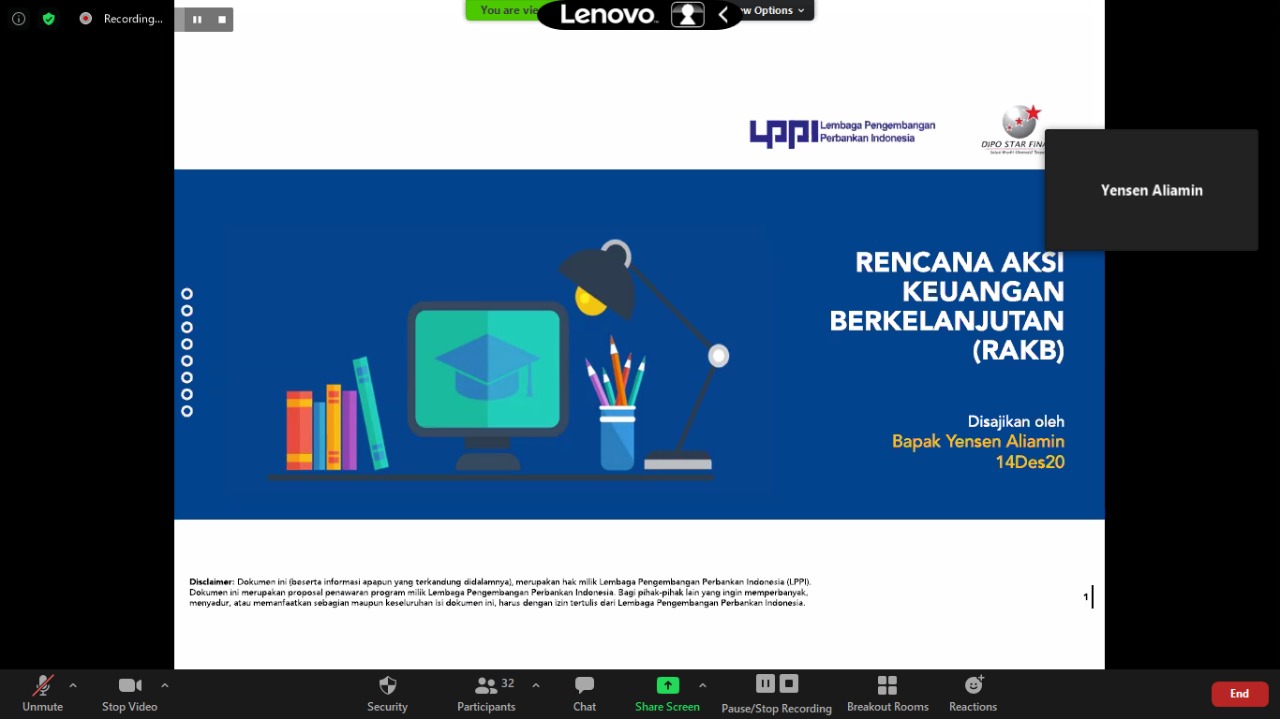 Online Learning Services - Rencana Aksi Keuangan Berkelanjutan Dipo Star Finance