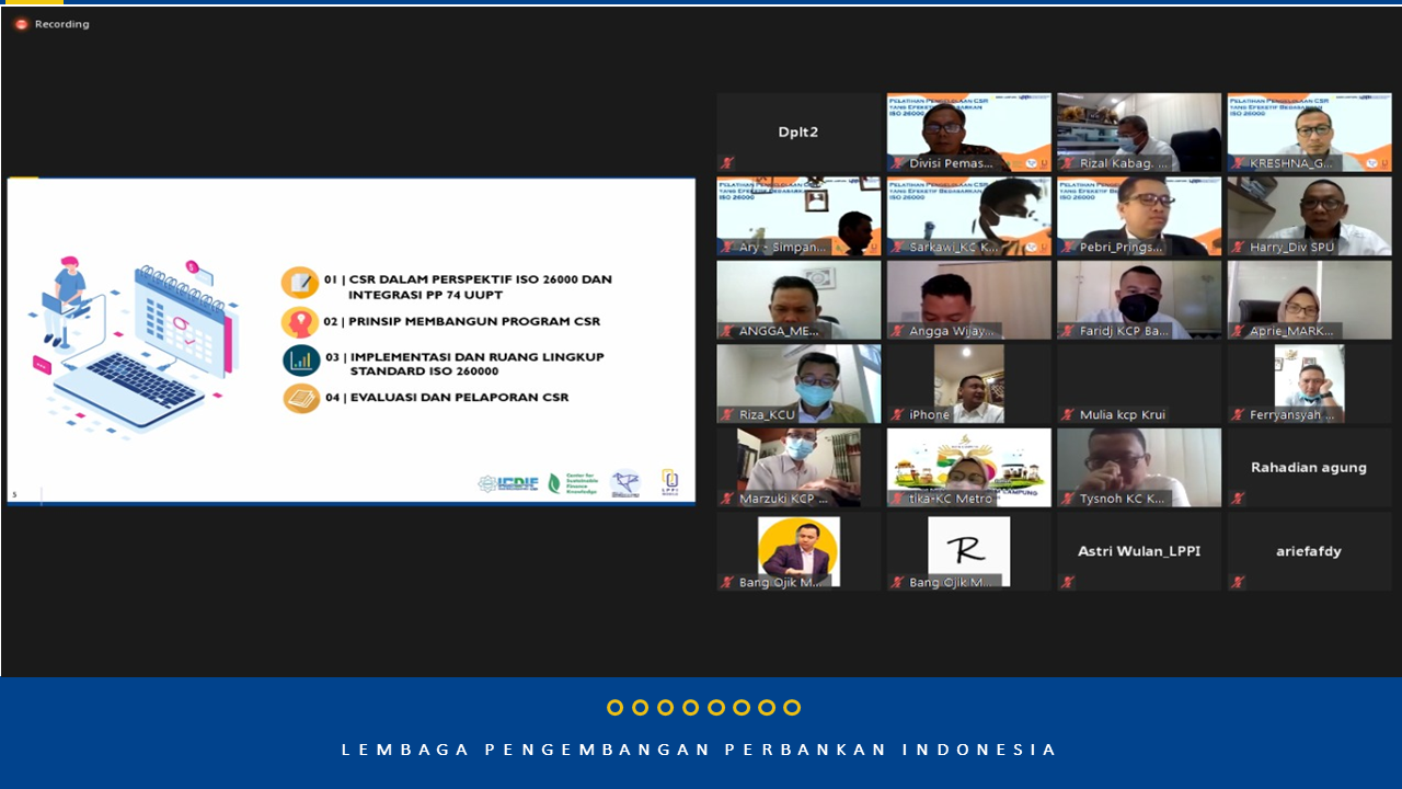 Online Learning Services - Pengelolaan Corporate Social Responsibility secara Efektif PT. Bank Lampung
