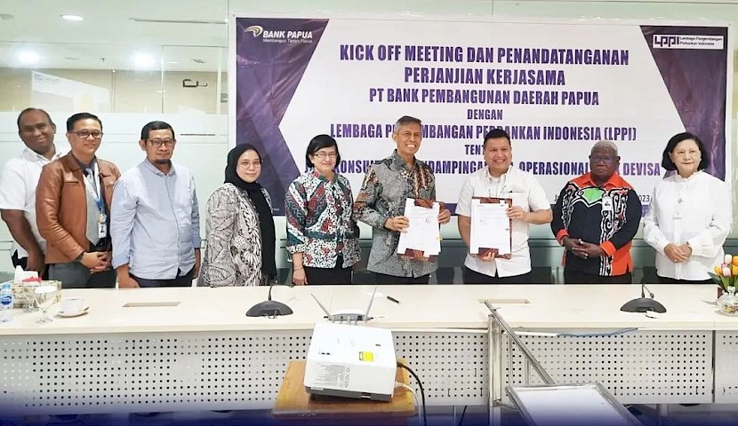 Kick-Off Meeting & Penandatanganan Perjanjian Kerja Sama Bank Papua dengan LPPI